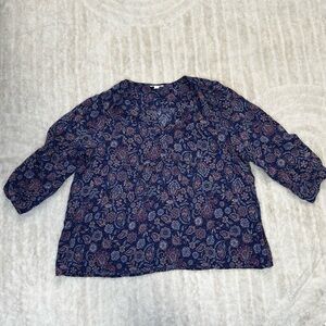 J. Jill Navy and Pink Floral Top